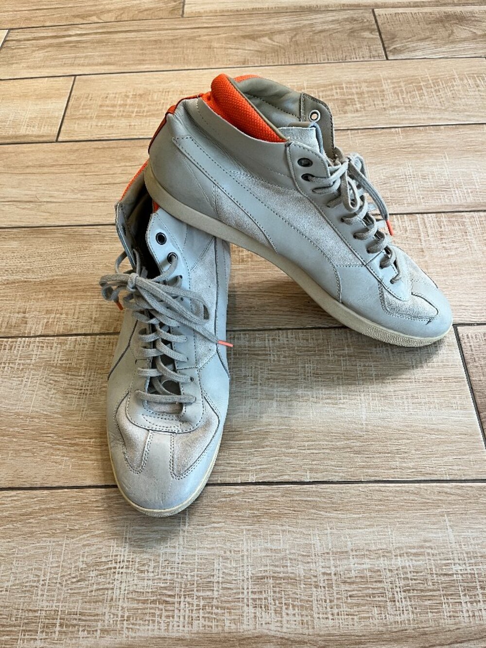 Mens Puma Grey/Orange Sneakers - 12